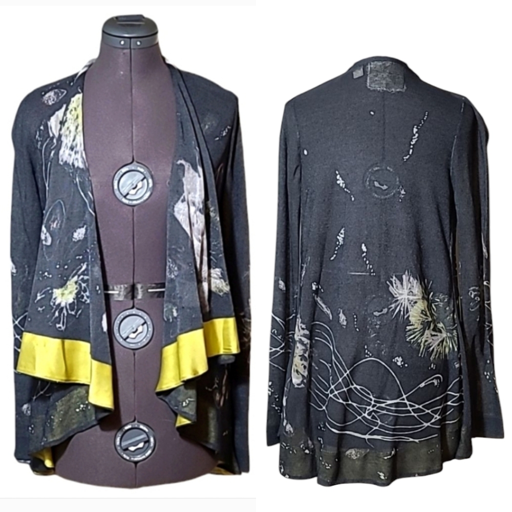 Anthropologie Angel of the North Cotton Sheer Chiffon Cardigan Silk